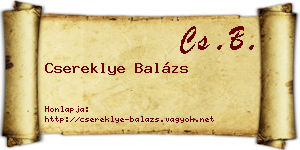 Csereklye Balázs névjegykártya