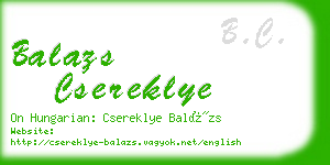 balazs csereklye business card